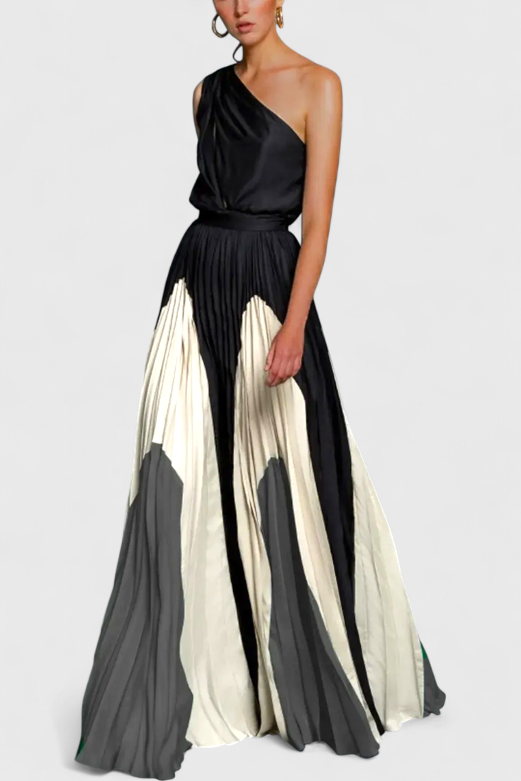 Antía Maxi Φόρεμα Off-Shoulder με Κομψή Στάμπα