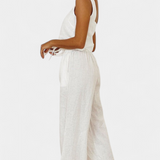 Pascuala Λινό Σετ Δύο Τεμαχίων με Αμάνικη Μπλούζα και Αέρινο Παντελόνι