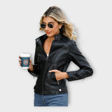 Δερμάτινο Κομψό Σακάκι με Μοντέρνα Γραμμή και Διαχρονικό Στυλ