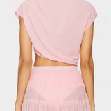 Nalia Φούστα από Σιφόν με Ελαστική Μέση και Αέρινες Στρώσεις