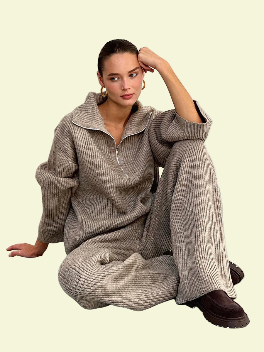 Julia - Σετ πουλόβερ με φερμουάρ έως τη μέση