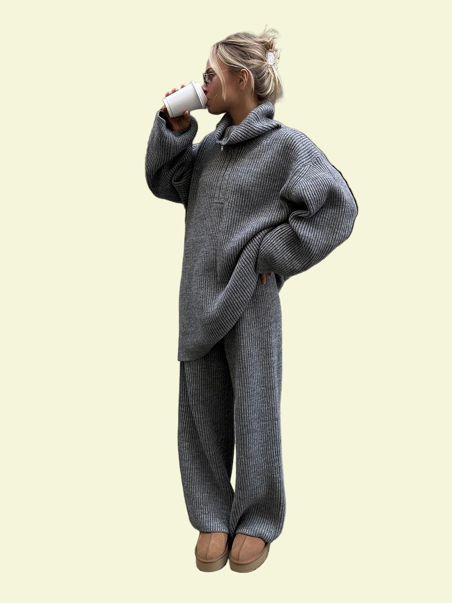 Julia - Σετ πουλόβερ με φερμουάρ έως τη μέση