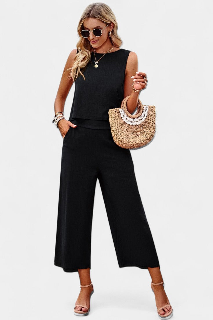 Lavinia Boho Σετ με Αέρινο Τοπ και Σορτς από Λινό και Βαμβάκι